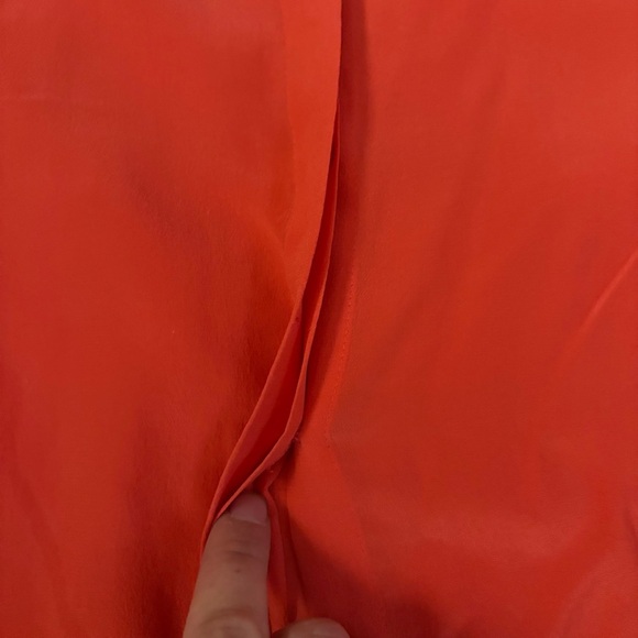 Eileen Fisher 100% Silk Orange Blouse Top XS Long Sleeve Button Down - Picture 4 of 6